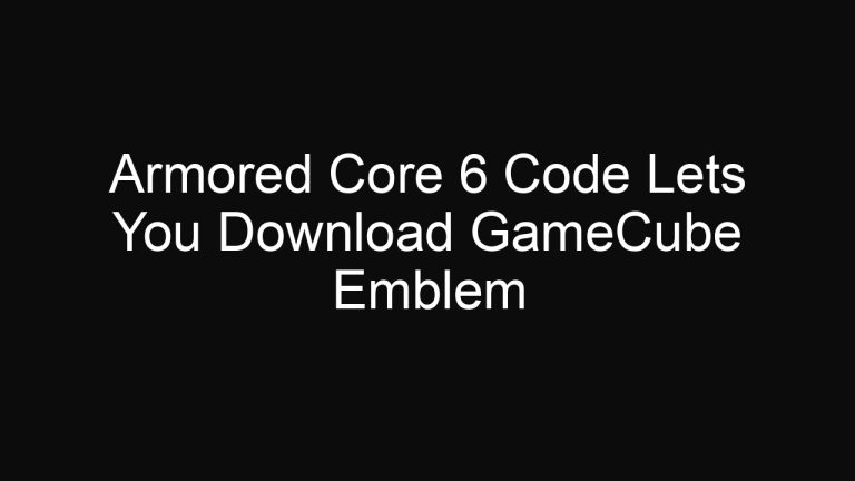 Armored Core 6 Code Lets You Download GameCube Emblem
