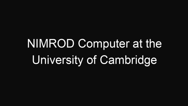 NIMROD Computer at the University of Cambridge