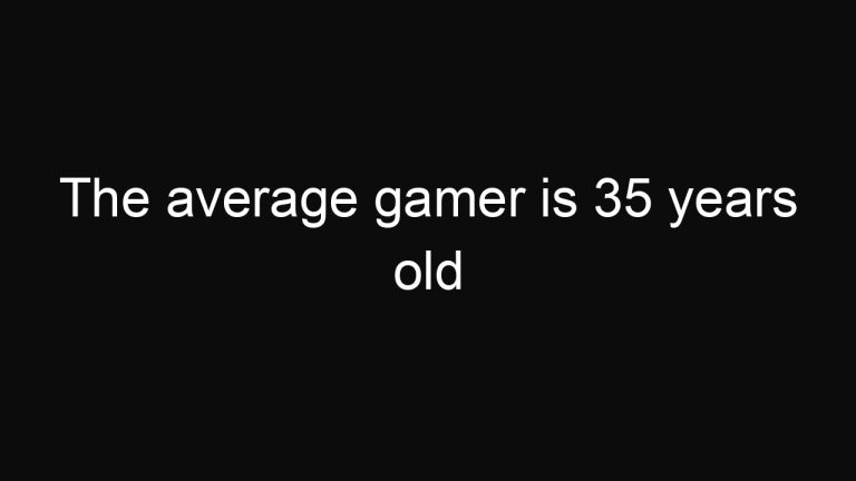The average gamer is 35 years old