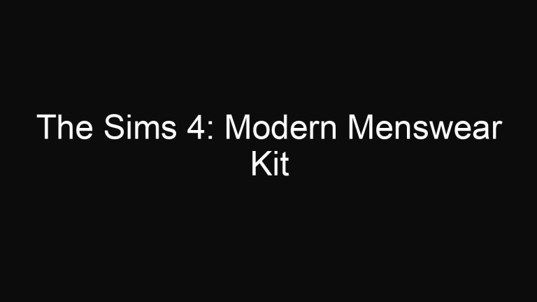 The Sims 4: Modern Menswear Kit